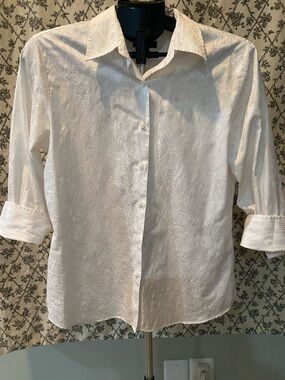Westbound White Floral Jacquard Button-Down Shirt